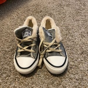 Fur lined off brand converse sneakers